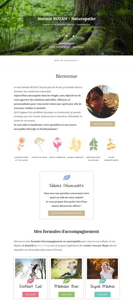 création site internet, référencement, SEO, newsletter, naturopathe, bien-être