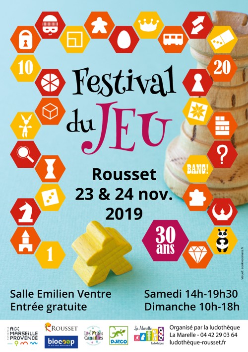 affiche festival du jeu rousset graphiste cookie comete